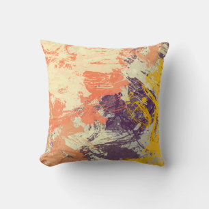 Coussin Texture des traits de peinture colorée, taches flo