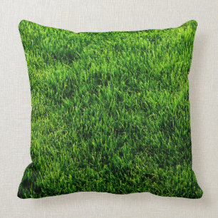 Coussin Texture d'herbe verte d'un terrain de football