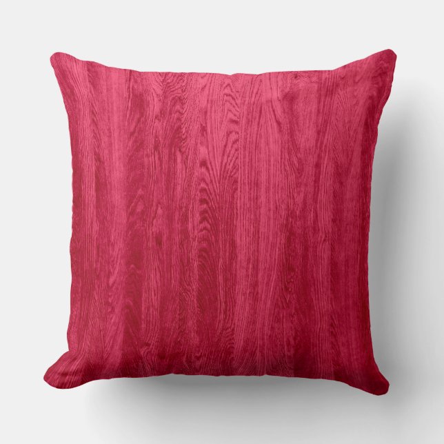 Coussin Texture du grain de bois rouge (Recto)