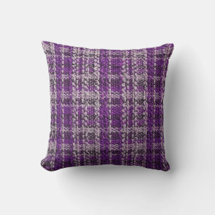 Coussin Texture du tissu de tartan violet utile comme supp