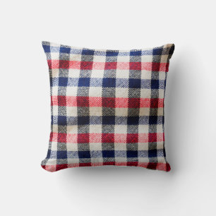 Coussin texture du tissu écossais, tissu de coton carré ba