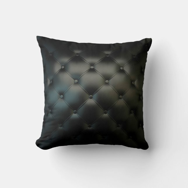 Coussin Texture en cuir noire magnifique (Recto)