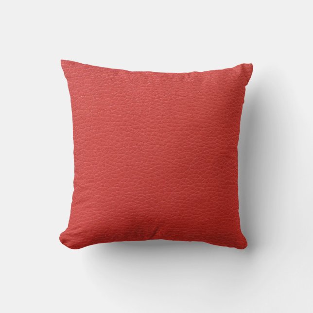 Coussin Texture en cuir rouge (Recto)