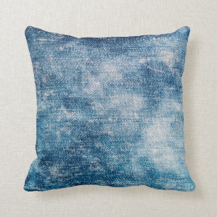 Coussin Texture en jean bleu