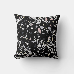 Coussin Texture en marbre noir