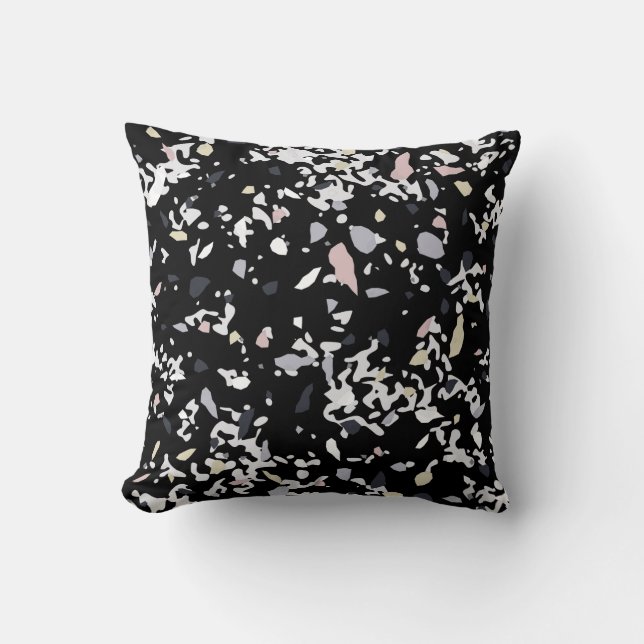 Coussin Texture en marbre noir (Recto)