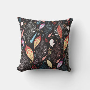 Coussin texture foliaire d'automne