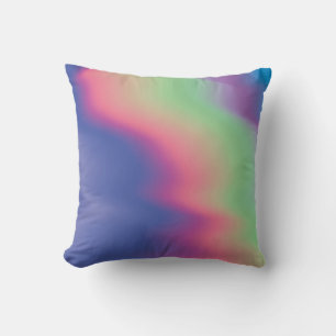 Coussin Texture holographique avec taches colorées. Psych
