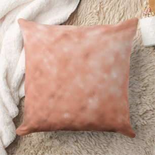 Coussin Texture Métallique Abstraite Or Rose Moderne