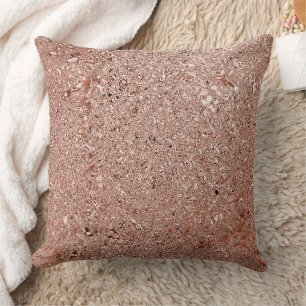 Coussin Texture Métallique Abstraite Or Rose Moderne