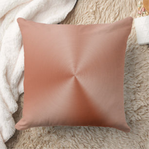 Coussin Texture Métallique Abstraite Or Rose Moderne