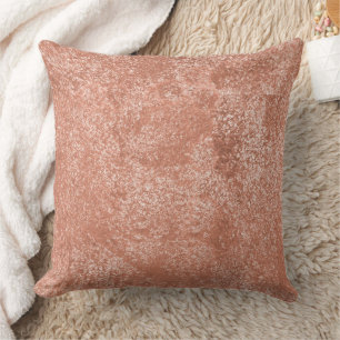 Coussin Texture Métallique Abstraite Or Rose Moderne