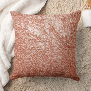 Coussin Texture Métallique Abstraite Or Rose Moderne