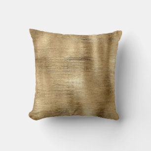 Coussin Texture métallique or rustique brillant élégant