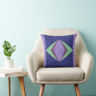 Coussin Texture multicolore crochet