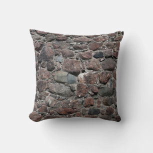 Coussin Texture murale médiévale en pierre fond abstrait,