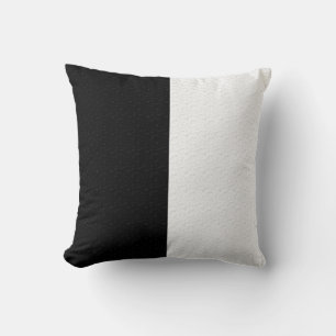 Coussin Texturé noir blanc deux couleurs demi-bandes