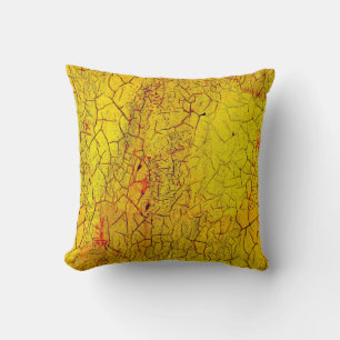 Coussin Texture of old yellow paint crackedabstract,aged,a