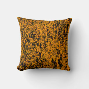 Coussin texturé orange et noir réversible