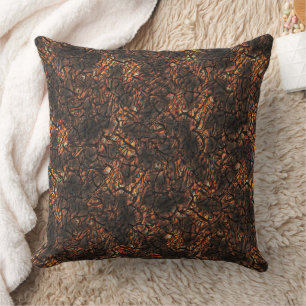 Coussin Texture ridée Brown avec taches brûlées et fissure