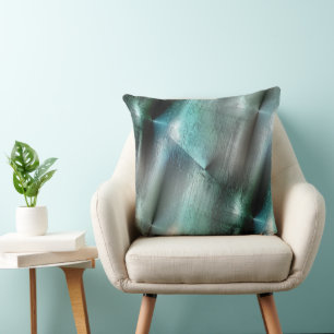 Coussin Texture rocheuse gris cyan souple avec détails num