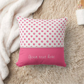 Coussin Texture rose de pois abstrait. Texte (Couverture)