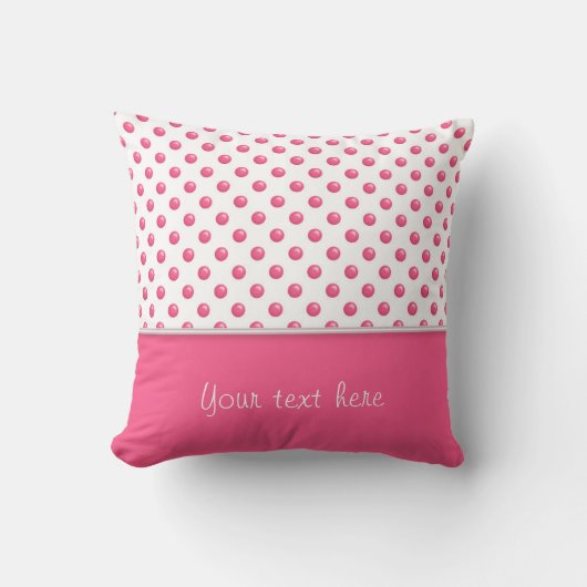 Coussin Texture rose de pois abstrait. Texte (Recto)