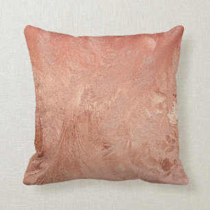 Coussin Texture rose d'en cuivre d'or métallique