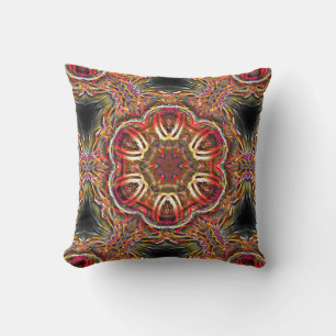 Coussin Texture rouge rustique brun dans kaléidoscope gâté