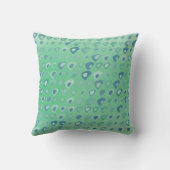 Coussin Texture Triangles vert et Turquoise sur vert clair (Verso)