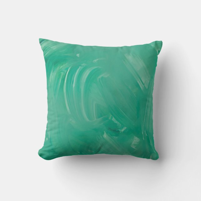Coussin Texture vert acrylique peint (Recto)