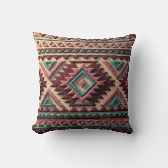 Coussin Textured Modern Geometric Southwest Style  (Recto)