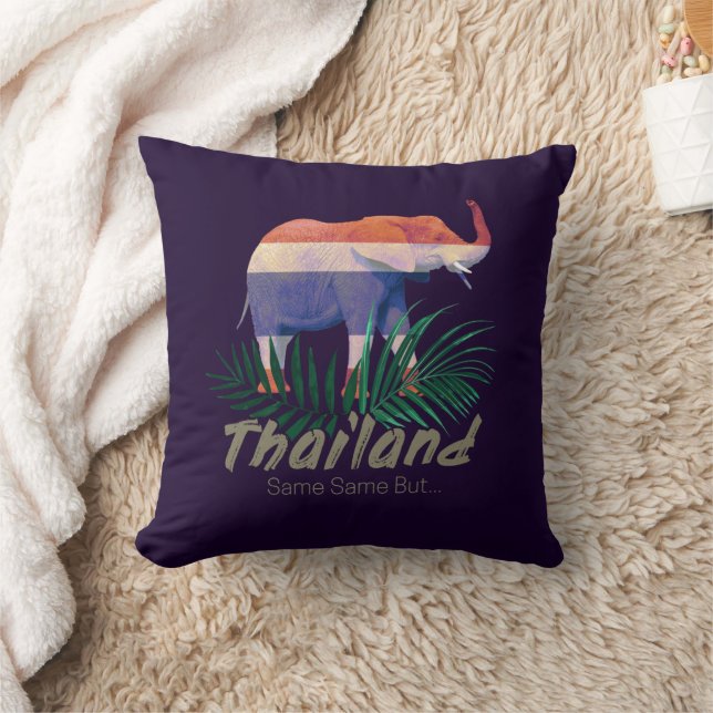 Coussin Thaïlande Elephant Drapeau Jungle Feuille Souvenir (Couverture)
