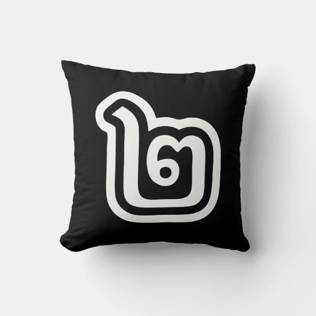 Coussin Thaïlande Numéro 2 / Deux / ๒ (Chanson) Script tha (Recto)