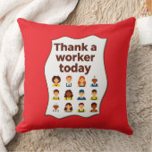 Coussin Thank a Worker Today Diversity Workers Design (Couverture)