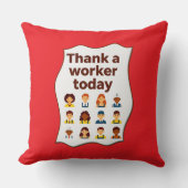 Coussin Thank a Worker Today Diversity Workers Design (Recto)