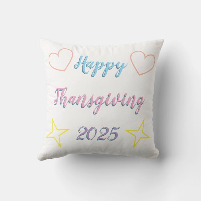Coussin Thankful Grateful Blessed Pillow – Cozy Decor (Verso)