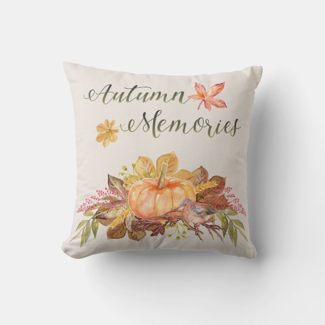 Coussin Thanksgiving - "Autumn Memories" - Aquarelles1 (Recto)