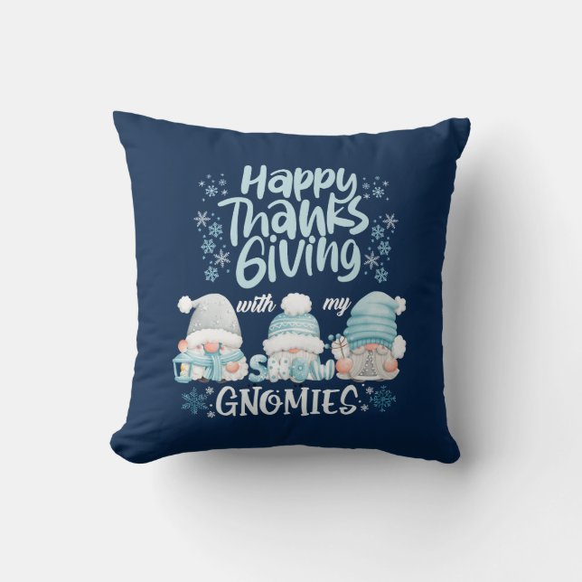 Coussin Thanksgiving Avec Mes Gnomies Automne Gnome Automn (Recto)