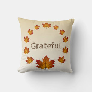 Coussin Thanksgiving Wreath Grateful Simple Feuilles d'éra