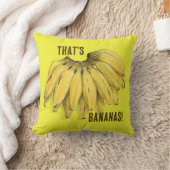 Coussin That's Bananas Funny Yellow Cotton Throw Pillow (Couverture)