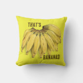 Coussin That's Bananas Funny Yellow Cotton Throw Pillow (Recto)