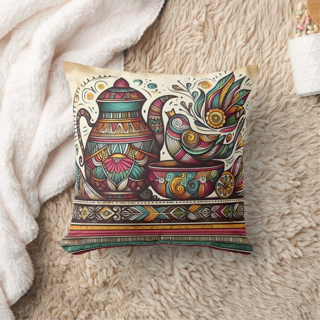 Coussin Thé animé dans un coin cosy (Couverture)