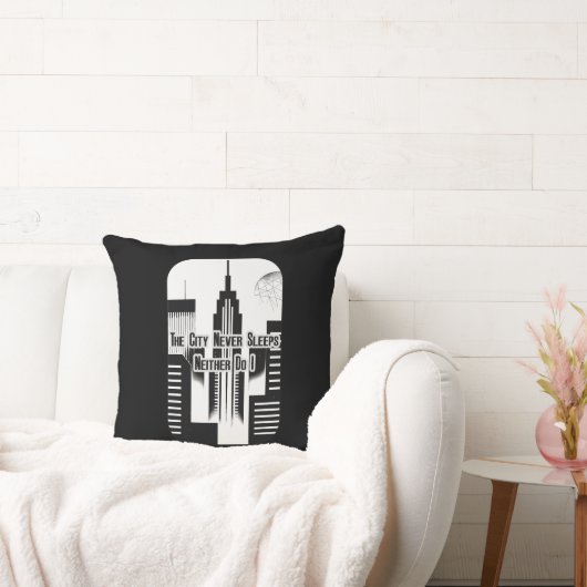 Coussin The City Never Sleeps Hustle Skyline Design (Canapé)