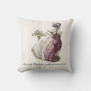 Coussin Thé de l'après-midi, avec citation