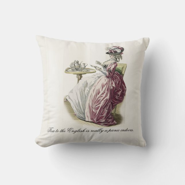 Coussin Thé de l'après-midi, avec citation (Recto)