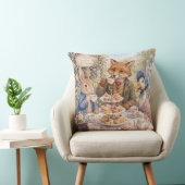 Coussin Thé de l'après-midi classique lapin canard renard (Chaise)