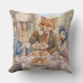 Coussin Thé de l'après-midi classique lapin canard renard (Recto)