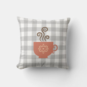 Coussin Thé rétro mignon ou café de la Coupe sur Buffle gr