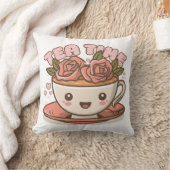 Coussin Thé Temps Rose Thé Kawaii (Couverture)